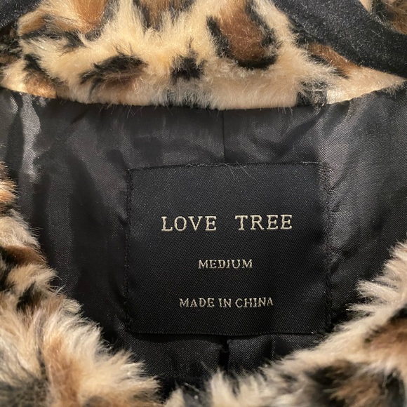 Leopard faux fur love tree coat - Picture 3 of 6